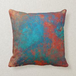 Almofada Boho Copper Blue Orange Grunge