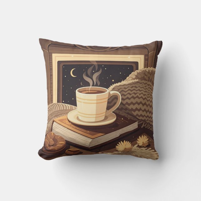 Almofada Boho Cozy Night - Celebre as noites confortáveis (Frente)