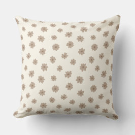 Almofada Boho Ditsy Neutral Floral Cottagecore Beige Taupe