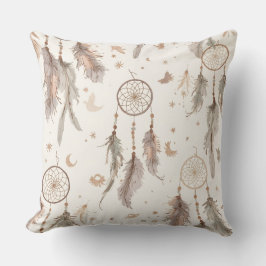 Almofada Boho Dream Catcher Feather Pattern Throw Pillow
