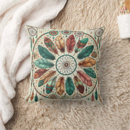 Almofada Boho Dreamcatcher Mystic Feather Travesseiro decor