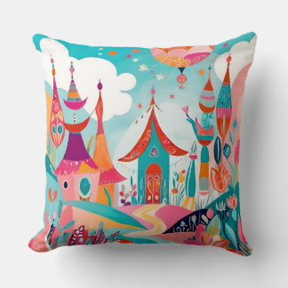 Almofada "Boho Dreamscape: Abstrato Illustração Cushion"