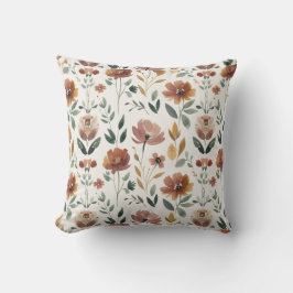 Almofada Boho Floral Geometry – Earthy Wildflower Pattern