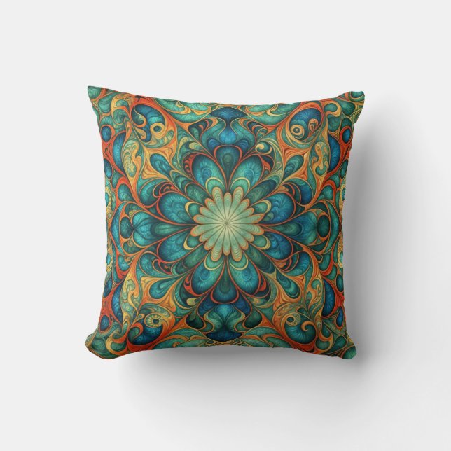 Almofada Boho Flower Colorida Swirls (Frente)