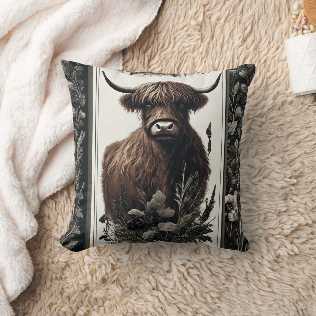 Almofada Boho Highland Cow (Cobertor)