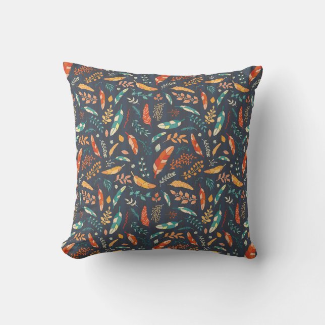 Almofada Boho Hippie Feather Pattern (Frente)
