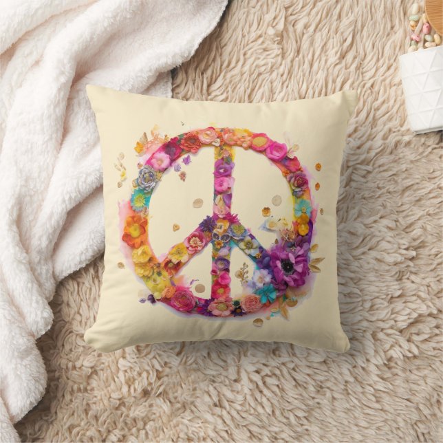 Almofada Boho Hippy 60s 70s Peace Sign (Cobertor)