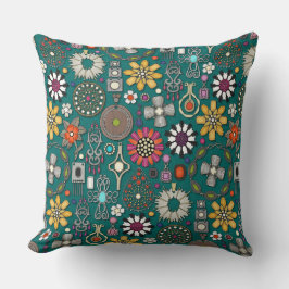 Almofada boho jewel treasures viridian green
