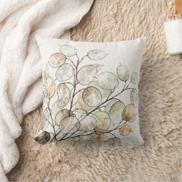 Almofada Boho Lunaria Aquarela Botânica Floral