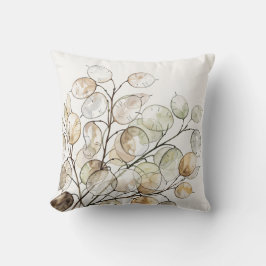 Almofada Boho Lunaria Aquarela Botânica Floral