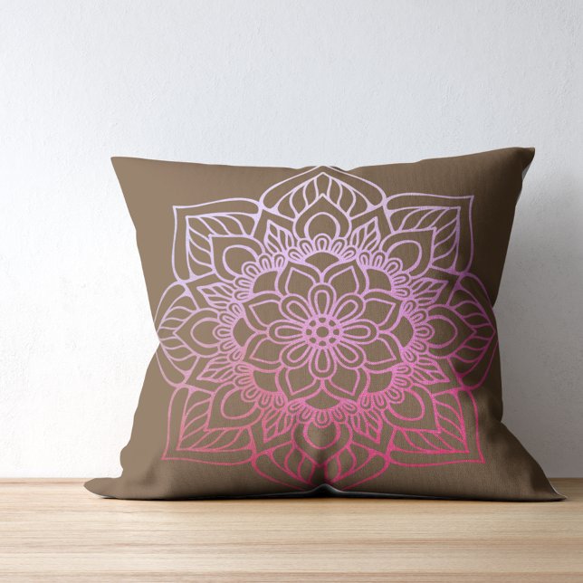 Almofada Boho Mandala Pink Brown (Criador carregado)