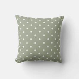 Almofada Boho Modern Polka Dot Neutral Earthy Sage Green