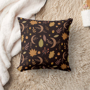 Almofada Boho Moon com o padrão das folhas do outono