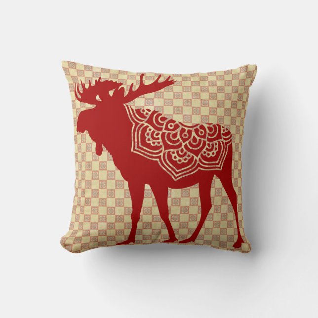Almofada Boho Moose Silhouette (Frente)