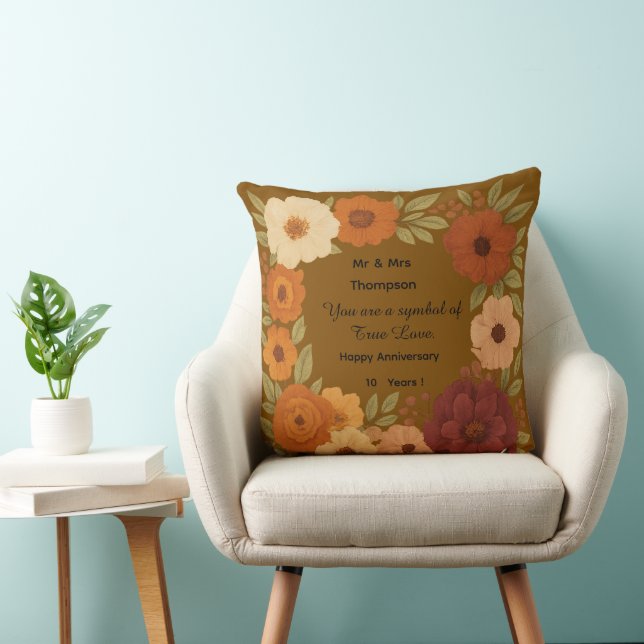 Almofada Boho Mr & Mrs Travesseiro Presente Floral (Cadeira)