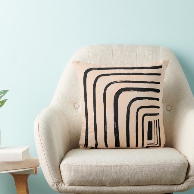 Almofada Boho mudo preto neatral e creme feminino (Criador carregado)