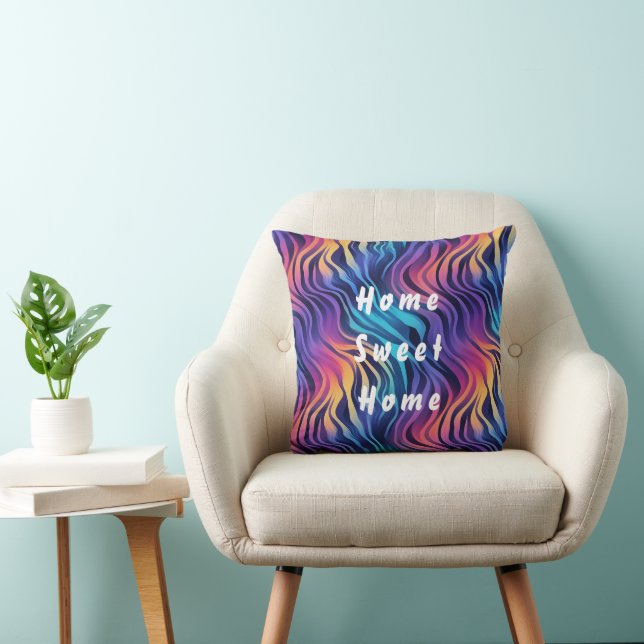 Almofada Boho Multicolor Swirly Wavy Cushion Pillow (Cadeira)