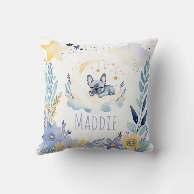 Almofada Boho Name Nursery, Travesseiro de Dormir em Francê (Verso)