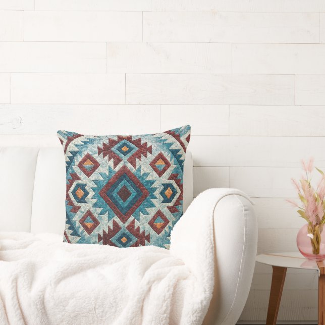 Almofada Boho Navajo Tribal Throw Pillow (Sofá)
