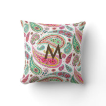 Boho Paisley Multicolor padrão feminino monograma 