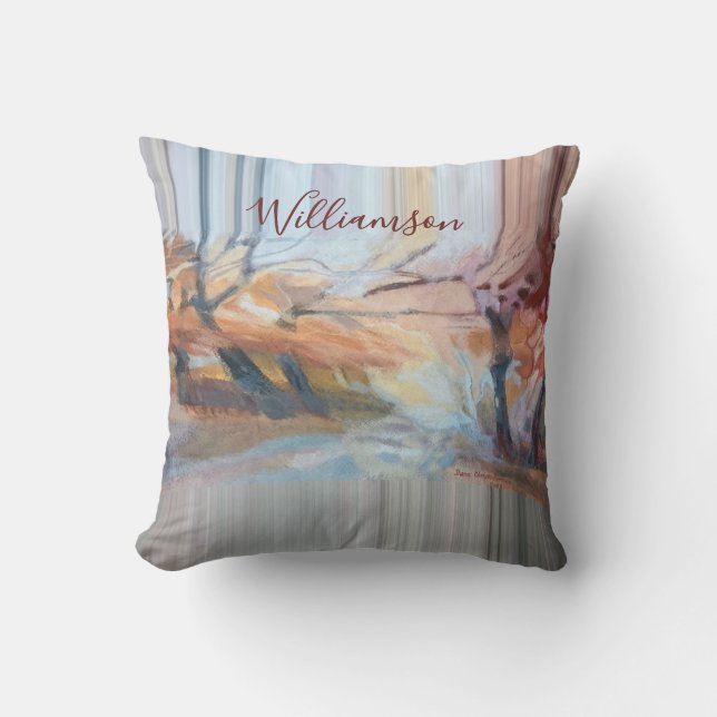 Almofada Boho Personalizado Aquarela Árvores de Outono List (Frente)