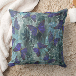 Almofada Boho Purple Butterfly & Cyan Botanic Original