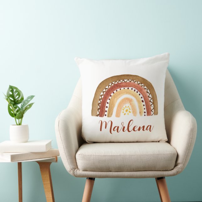 Almofada Boho Rainbow Bohemian Baby Nursery Neutro Sun (Cadeira)