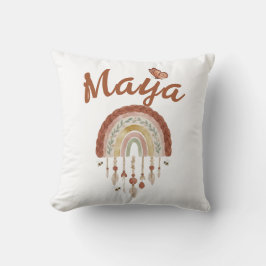 Almofada Boho Rainbow & Whimsical Bee Pattern Nursery Curta