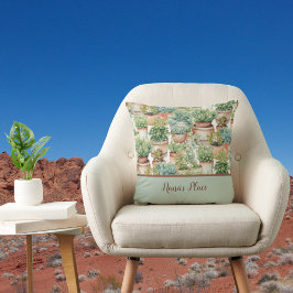 Almofada Boho Sage Green Succultus Monograma