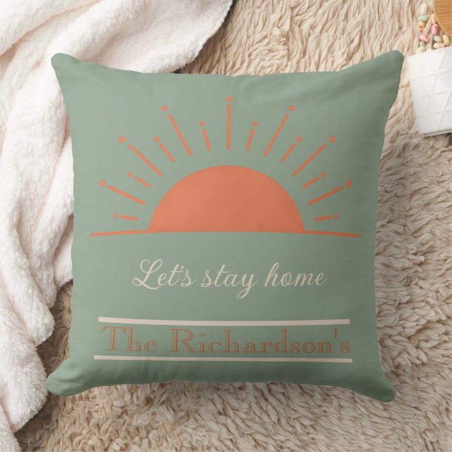 Almofada Boho Sage Vamos Ficar em Casa Travesseiro Design d (Cobertor)
