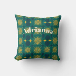 Almofada Boho Sol Lua Estrelas Bebê Azul Turquesa Amarelo P