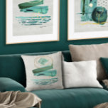 Almofada Boho Style Modern Abstrato Watercolor Verde n Dour<br><div class="desc">Uma das duas imagens intituladas "Seed Time and Harvest." O tema do decoro doméstico de cor verde-temperada rica é apresentado nesta terra orgânica comemorando a pintura. Apresentando formas arredondadas e geométricas pintadas em aquarelas soltas e contemporâneas com sotaques de ouro e criadas pela artista e designer internacionalmente licenciada, Audrey Jeanne...</div>