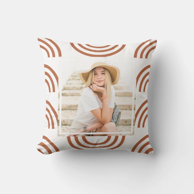 Almofada Boho Terracotta Rainbow Photo (Frente)
