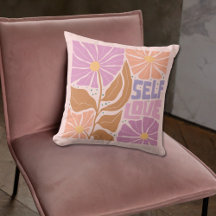 Boho Travesseiro de Afirmação Botânica Rosa Floral