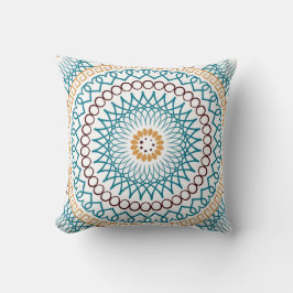 Almofada Boho Travesseiro decorativo Brown Teal Dourado