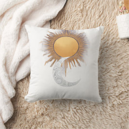 Almofada Boho Travesseiro Decorativo Sol Lua Celestial