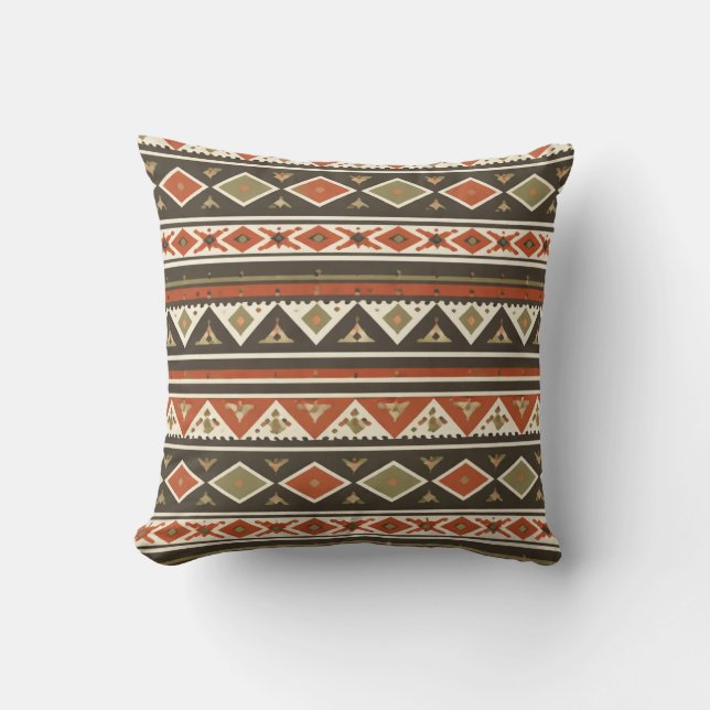 Almofada Boho Tribal Stripe Pattern Pillow  (Frente)
