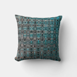 Almofada Boho Turquoise Cinza Negra Millefiori Zig Zag