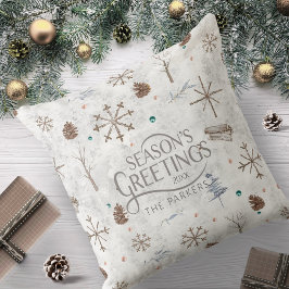 Almofada Boho Twigs & Pinecone, ID de Natal 986