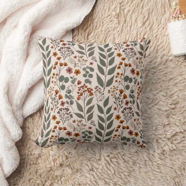 Almofada Boho Wildflowers and Eucalyptus Pattern (Cobertor)