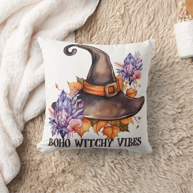 Almofada Boho Witchy Vibes Halloween  (Cobertor)