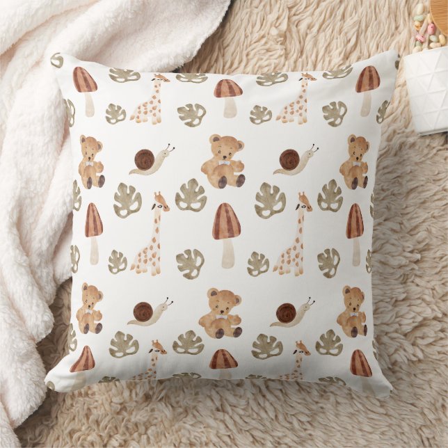 Almofada Boho Woodland Jungle Animal Patterno (Cobertor)