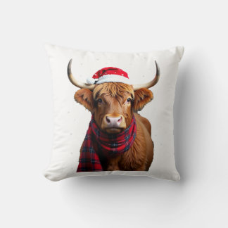 Almofada Boho Xmas Christmas Highland Cow T-Shirt (1)