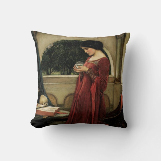 Almofada Bola de Cristal de John William Waterhouse (Frente)