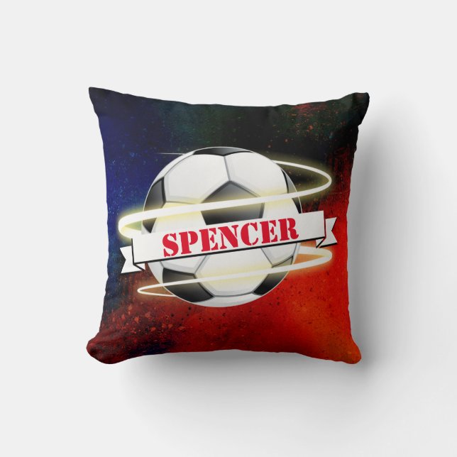 Almofada Bola de futebol cósmica personalizada (Frente)