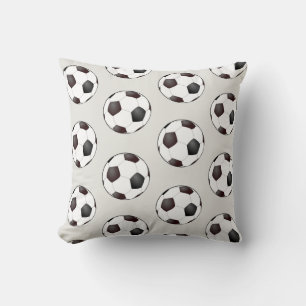 Almofada Bola de Futebol de Futebol Preto e Branco