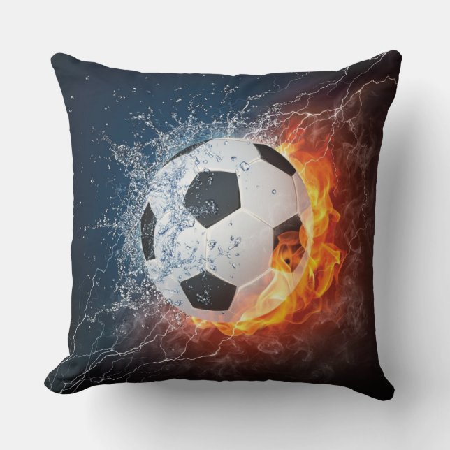 Almofada Bola de Futebol/Futebol Flamejante (Frente)