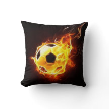 Bola de futebol nas chamas