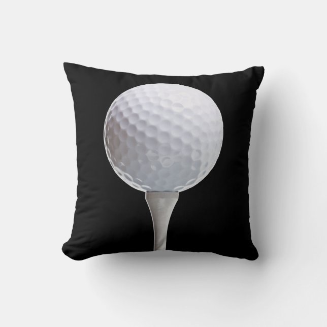 Almofada Bola de golfe & T no preto - modelo personalizado (Frente)