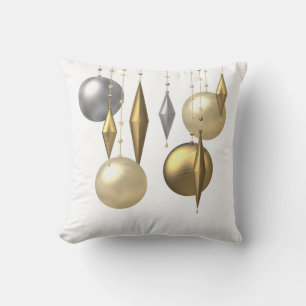 Almofada Bola de natal enfadonha do ouro sobre fundo branco
